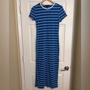 Forever 21 Blue and White Striped Maxi Dress
